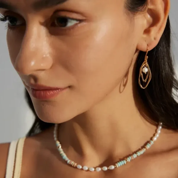French Style Serene Drop Pearl Earrings - Image 5
