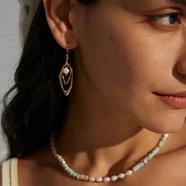 French Style Serene Drop Pearl Earrings - Image 6