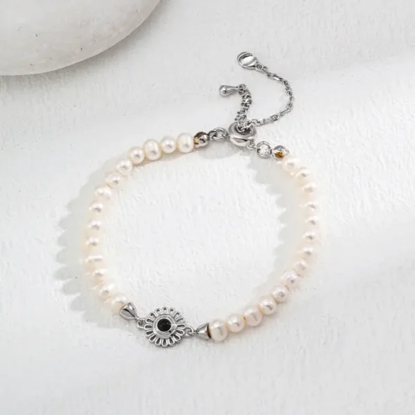 Natural Pearl Black Onyx Bracelet - Image 2