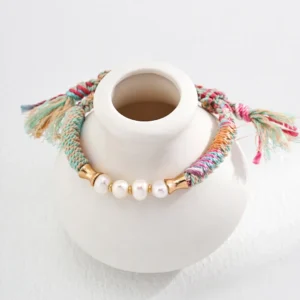 Chinese-Style Pearl & Hemp Bracelet 01 Chinese-Style Pearl & Hemp Bracelet 01
