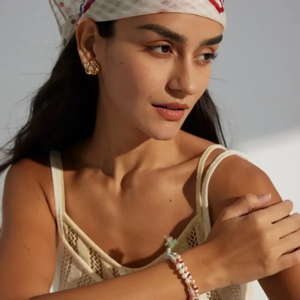 Chinese-Style Pearl & Hemp Bracelet 04
