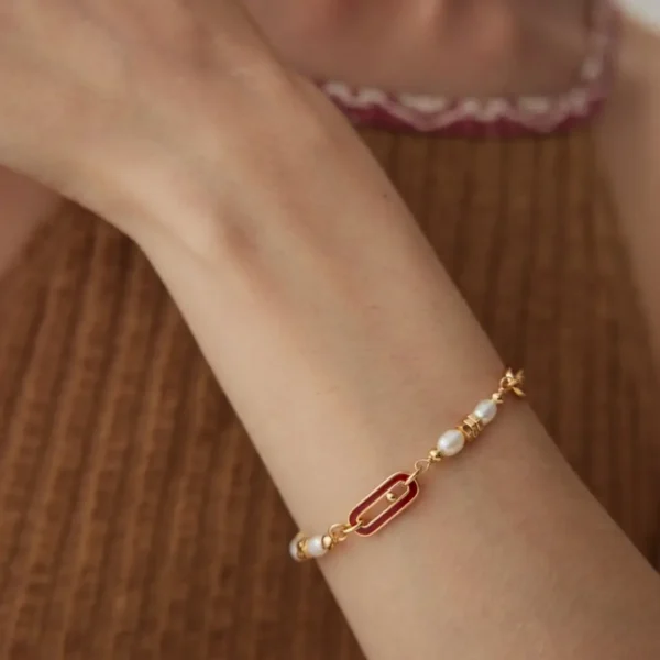 Enamel Pearl Bracelet 06