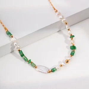 Gemstone Layered Pearl Necklace 02 Gemstone Layered Pearl Necklace 02