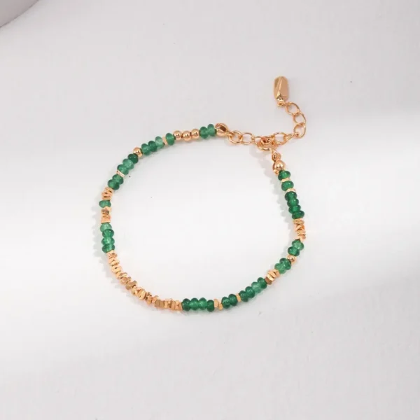 Green Gemstone & Sterling Silver Bracelet 01