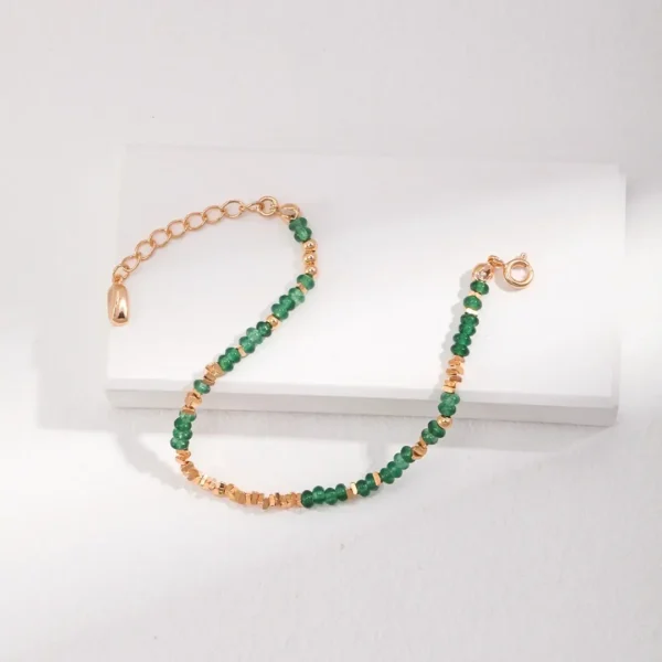 Green Gemstone & Sterling Silver Bracelet 02