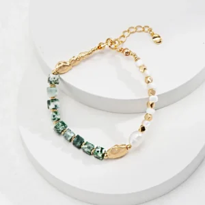 Green Nephrite Pearl Bracelet 01