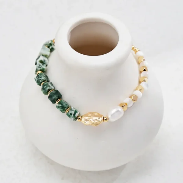 Green Nephrite Pearl Bracelet 02