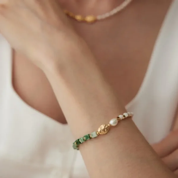 Green Nephrite Pearl Bracelet 05