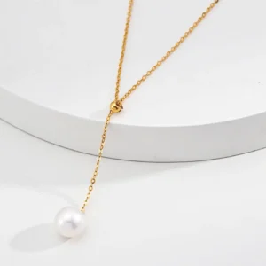 K Gold Natural Pearl Necklace 01