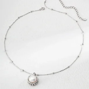 Minimalist Natural Pearl Pendant Necklace 02 Minimalist Natural Pearl Pendant Necklace 02