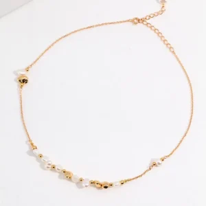 Minimalist Serenity Sterling Silver Pearl Necklace 01