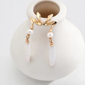 Modern Flow Natural Pearl Drop Earrings 02 Modern Flow Natural Pearl Drop Earrings 02