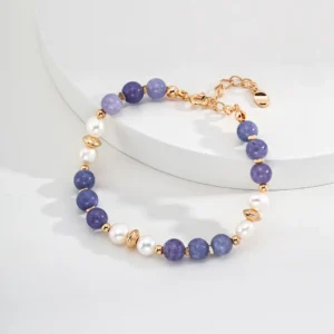 Natural Pearl Violet Lithium Glow Bracelet 01