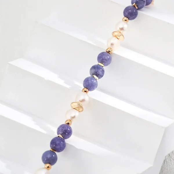 Natural Pearl Violet Lithium Glow Bracelet 03