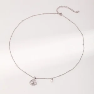 Oceanic Elegance Sterling Silver Shell Pearl Necklace 02 Oceanic Elegance Sterling Silver Shell Pearl Necklace 02