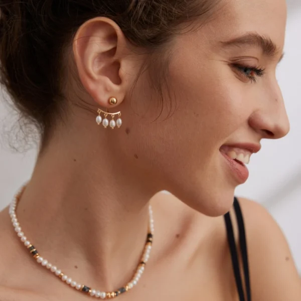 Roman Holiday Rice Pearl Earrings 04