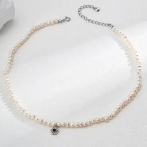 S925 Silver Natural Pearl & RedBlack Agate Necklace 02 S925 Silver Natural Pearl & RedBlack Agate Necklace 02
