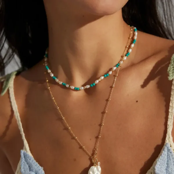 S925 Silver Natural Pearl & Zircon Necklace 04