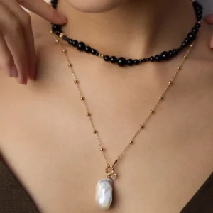 S925 Silver Natural Pearl & Zircon Necklace 05