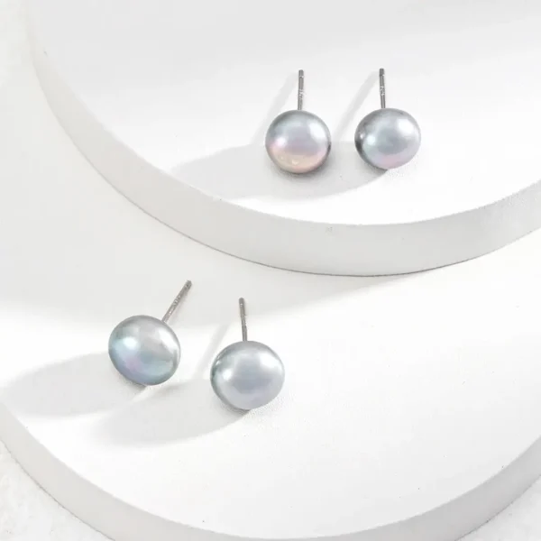 Sterling Silver Pearl Earrings Studs 02