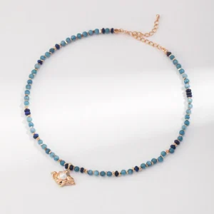 Sterling Silver Pearl & Gemstone Necklace 01