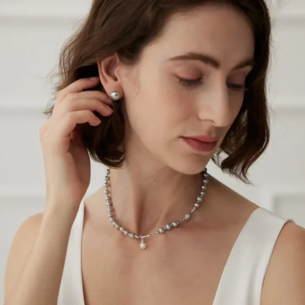 Sterling Silver Two-Tone Pearl Necklace 03