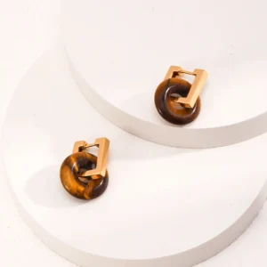 Tiger‘s Eye Earrings Studs 01