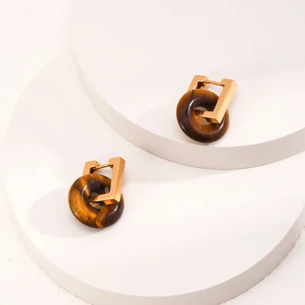 Tiger‘s Eye Earrings Studs 01
