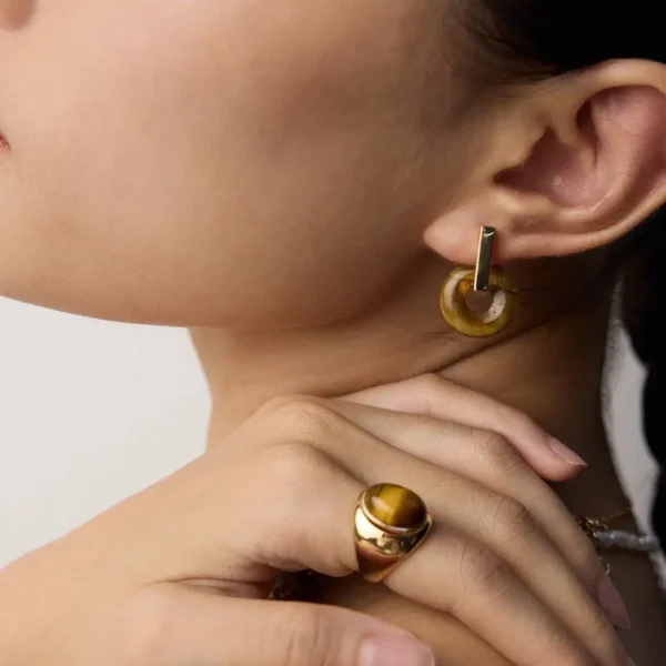 Tiger‘s Eye Earrings Studs 05